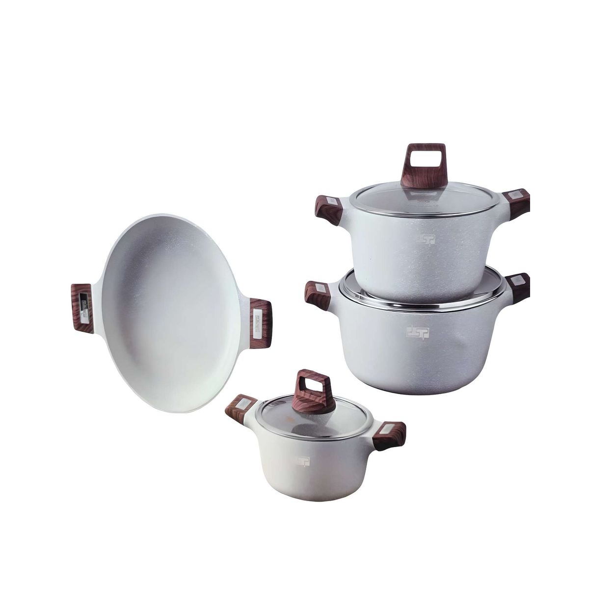 GENERICO - SET DE OLLAS DE COCINA 7 PIEZAS BLANCO