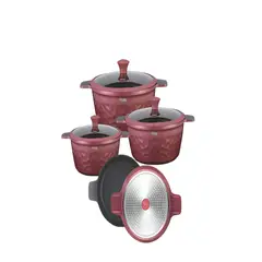 GENERICO - SET DE OLLAS DE COCINA 7 PIEZAS MORADO