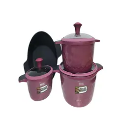 GENERICO - SET DE OLLAS DE COCINA 7 PIEZAS MORADO