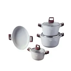 GENERICO - SET DE OLLAS DE COCINA 7 PIEZAS BLANCO