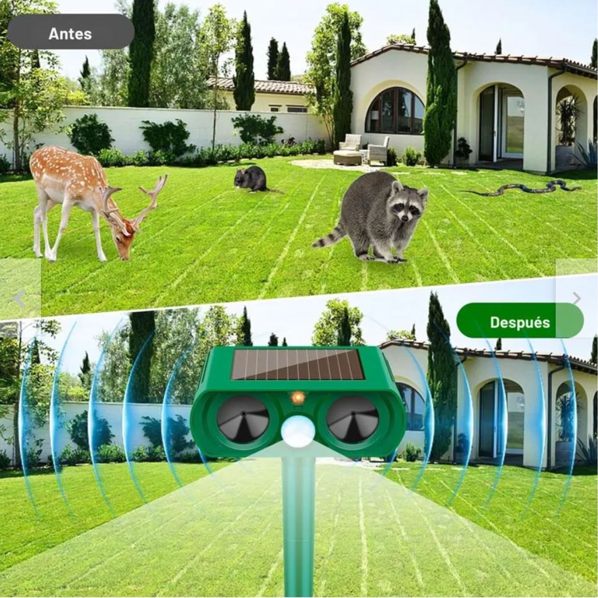 MOVI - Repelente Ultrasónico Solar Ecológico para Jardín y Exteriores