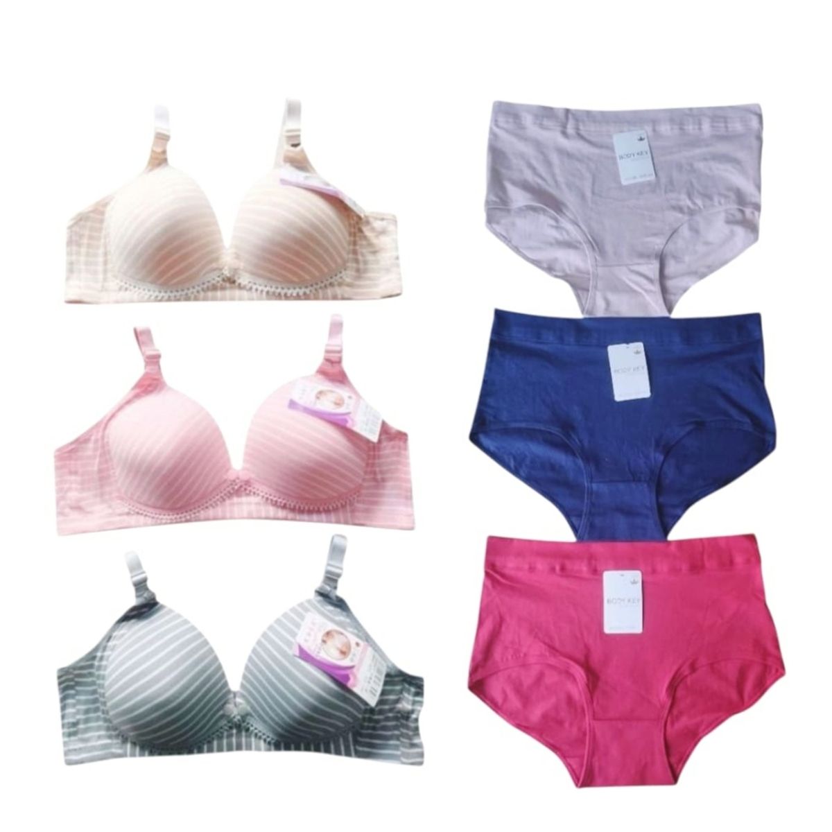 FASHIONS - Pack maternal algodón 3 sostenes 3 calzones