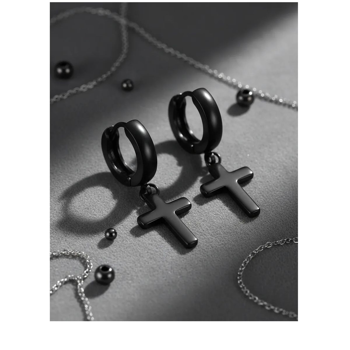 GENERICO - Aros Punk Cruz Hombre Mujer Moda Royal Madriz