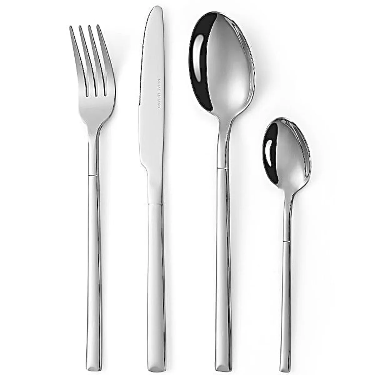 LUGANO - Juego de Cubiertos 24 Piezas de acero Inoxidable Color Cromado