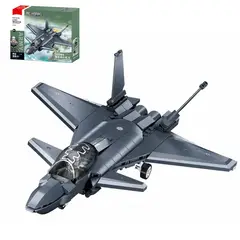 AZULAMAR - Juguete Bloque De Militar Avion Caza Furtivo Fighter Regalo