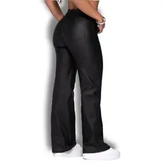 TRUCCOS JEANS - Pantalón Mujer Efecto Cuero Bota Recta Colombiano T29036272