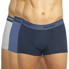 PALMERS - Pack De 3 Boxer Algodon Hombre Gris, Azul y Navy.
