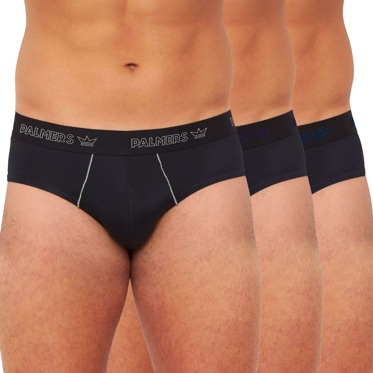 PALMERS - Slip Negro Pack x3 Microfibra Hombre Palmers