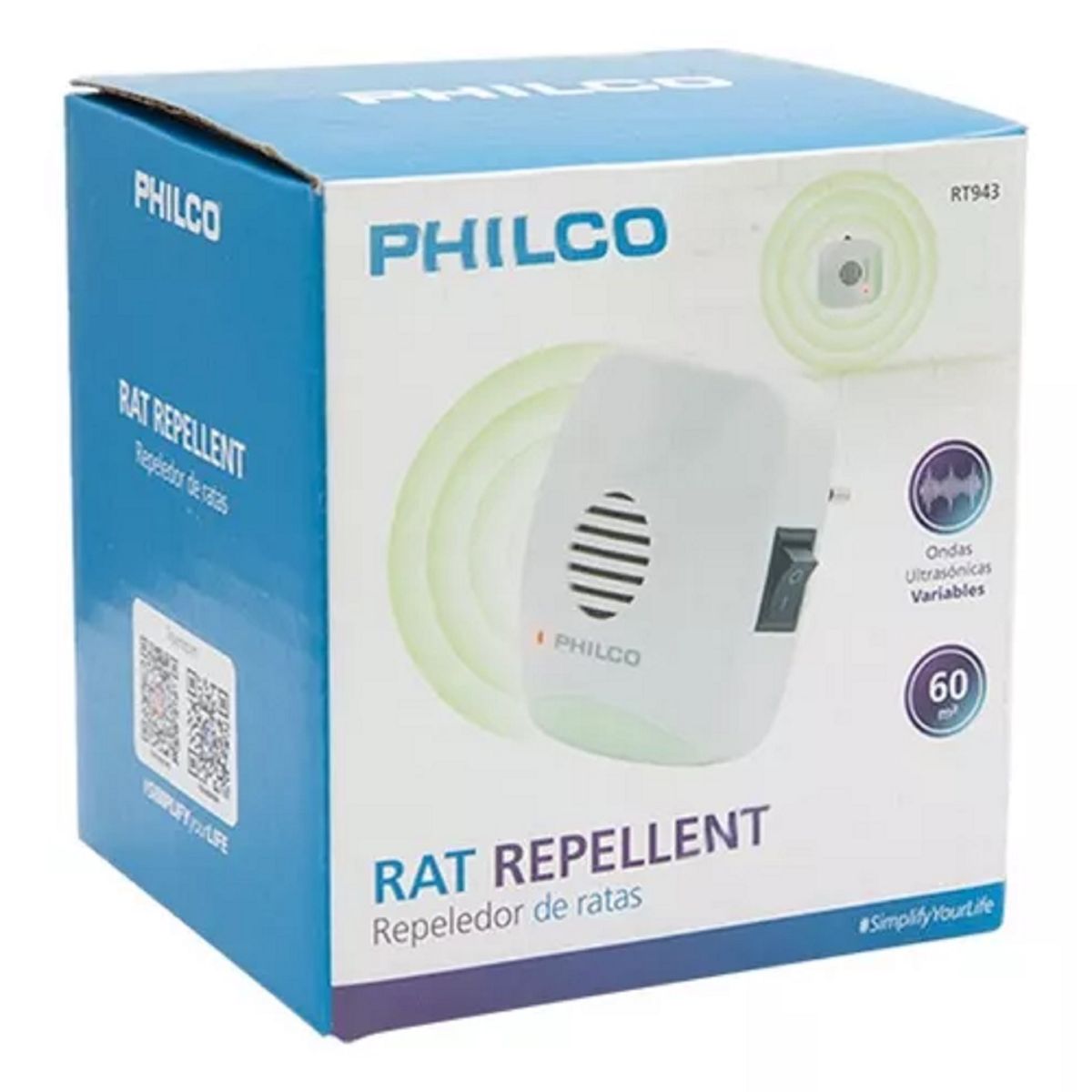 PHILCO - Repeledor Ahuyenta Ratas Philco Ultrasonico Blanco