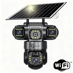 GENERICO - Cámara De Seguridad Solar Eluxus WiFi 360° Full Hd App Exterior 10x Negro