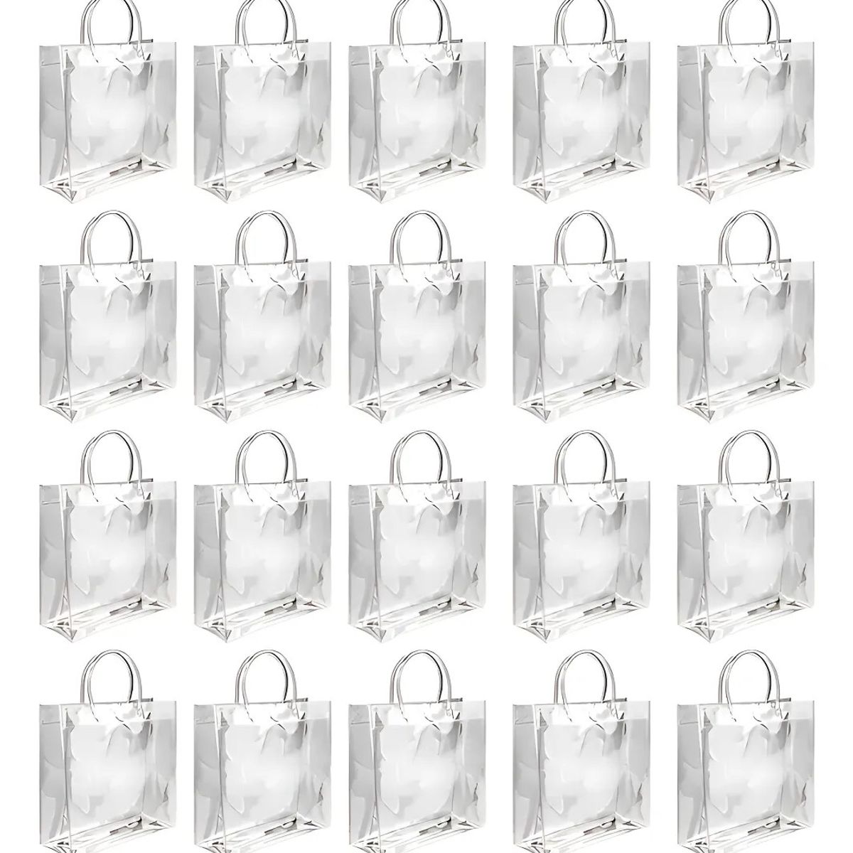 GENERICO - 20 Bolsa Regalo Con Asa Transparente Reutilizable - Transparente - Liso