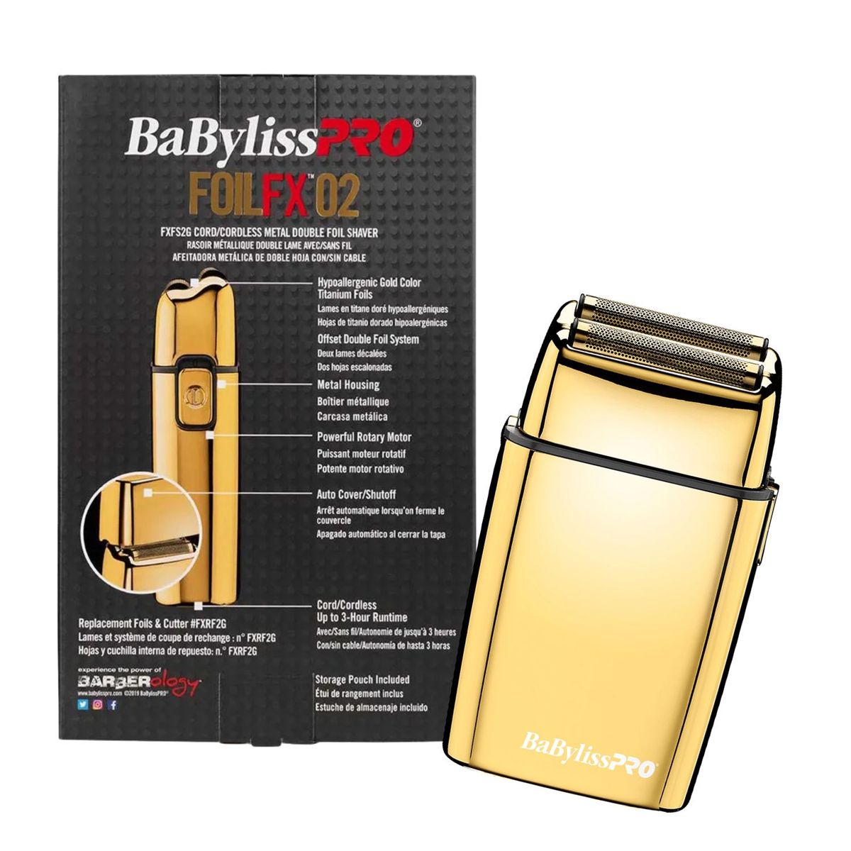 BABYLISS PRO - Afeitadora Babyliss Pro Shaver FX02 Gold