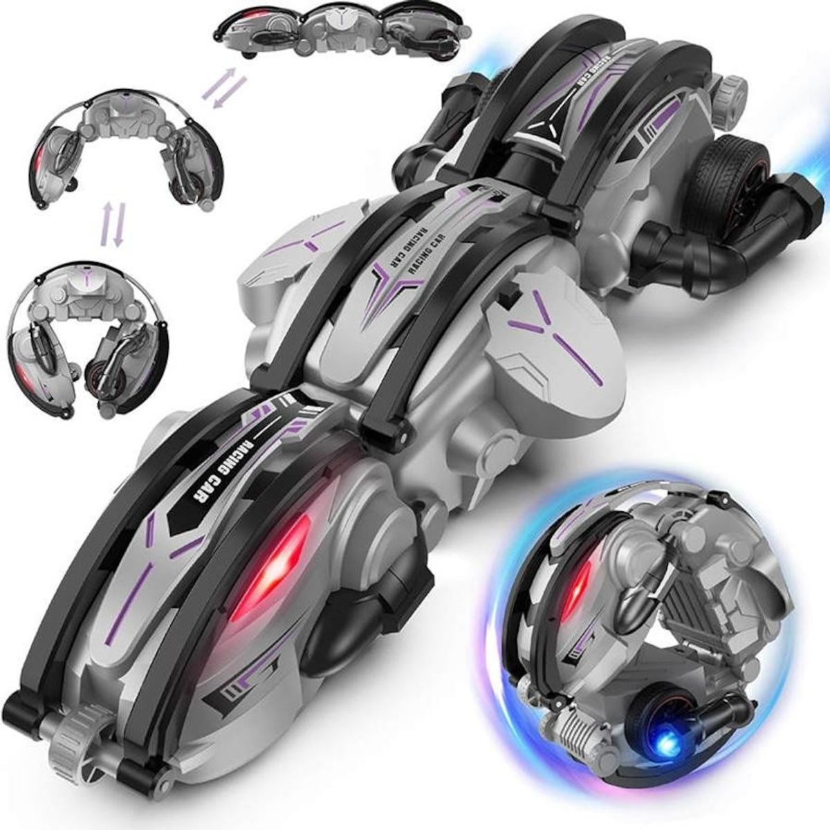 GENERICO - Auto Control Remoto Stunt 360° Auto Transformable Pelota Luces Led
