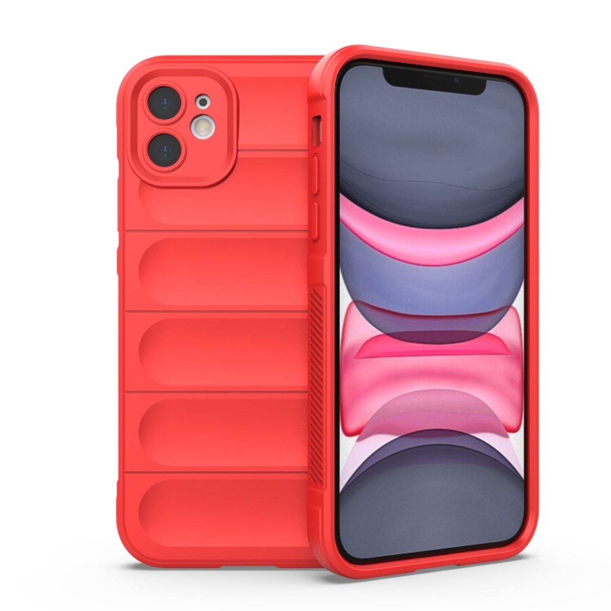 GENERICO - Carcasa Robusta Silicona Para iPhone 12 Alta Calidad - Rojo
