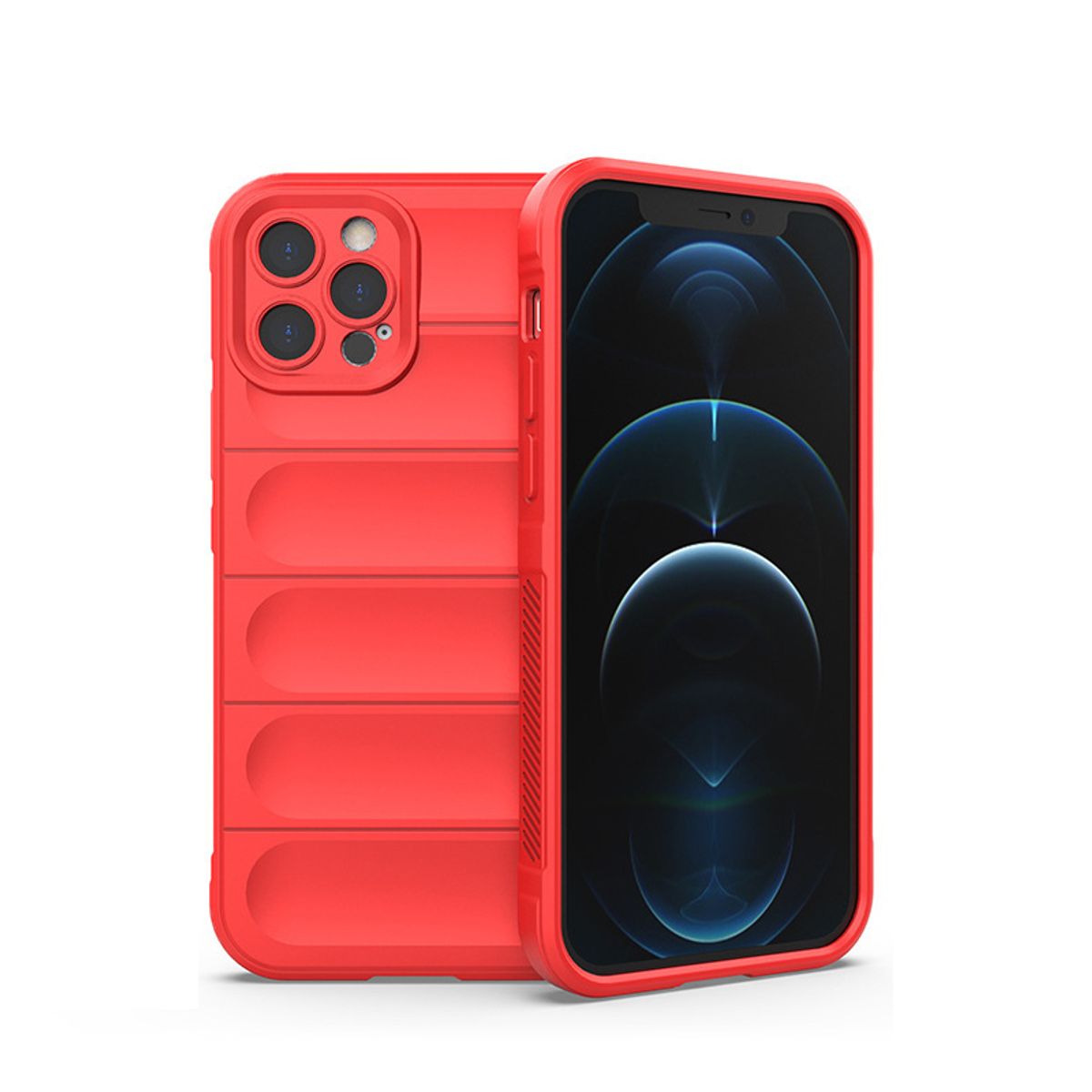 GENERICO - Carcasa Robusta Silicona Para iPhone 12 Pro Alta Calidad - Rojo