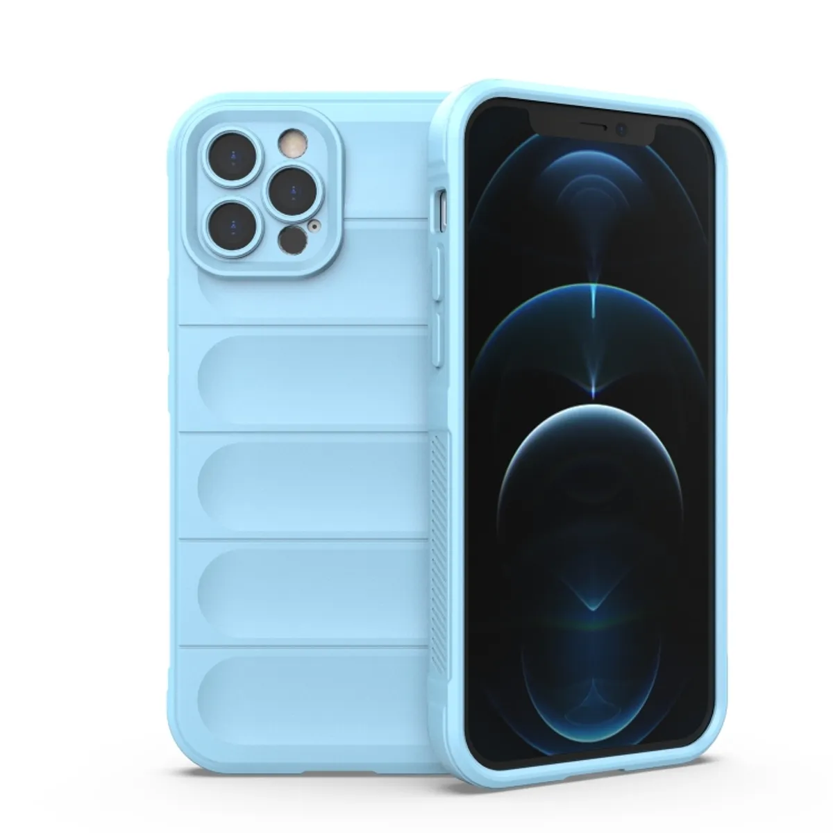 GENERICO - Carcasa Robusta Silicona Para iPhone 12 Pro Max Alta Calidad - Celeste