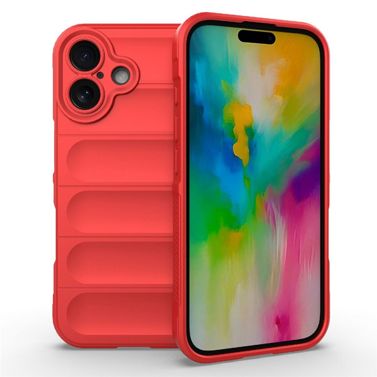 GENERICO - Carcasa Robusta Silicona Para iPhone 16 Alta Calidad - Rojo