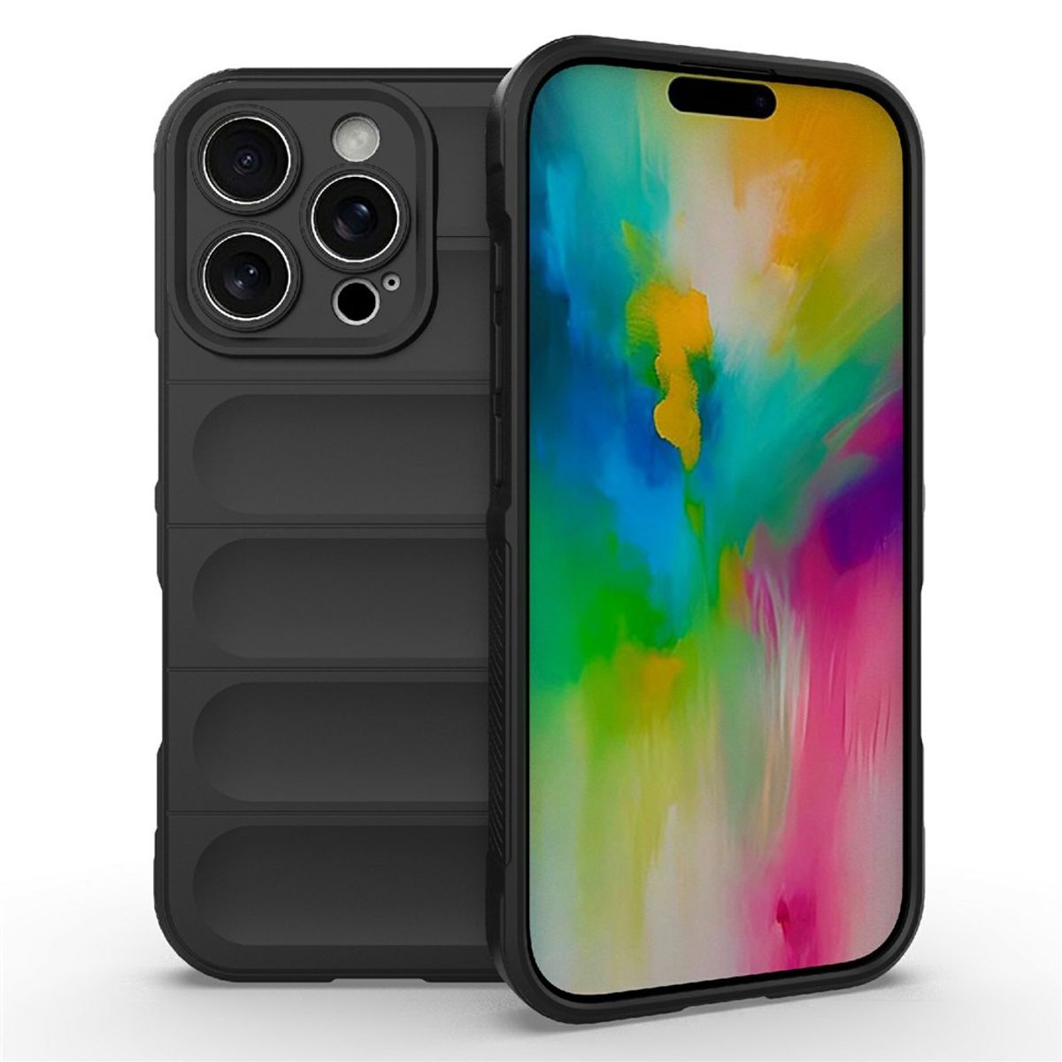 GENERICO - Carcasa Robusta Silicona Para iPhone 16 Pro Max Alta Calidad - Negro