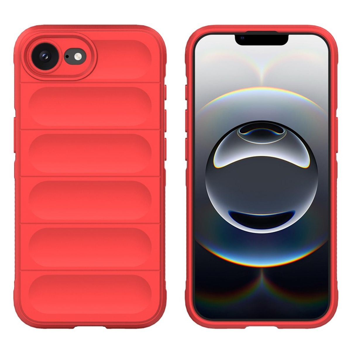 GENERICO - Carcasa Robusta Silicona Para iPhone 16E Alta Calidad - Rojo