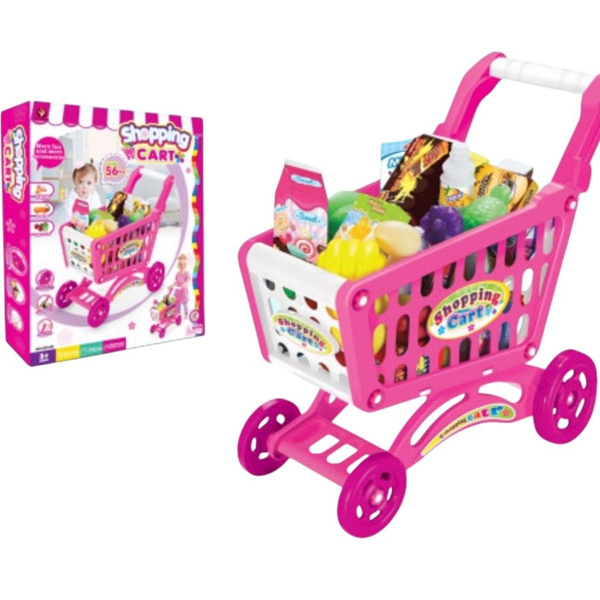 GENERICO - Carrito De Compras Supermercado Juguete Para Niños 56pcs