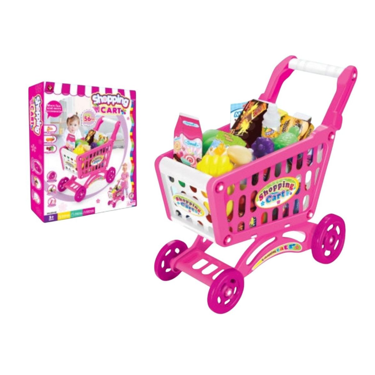 GENERICO - Carrito De Compras Supermercado Juguete Para Niños 56pcs