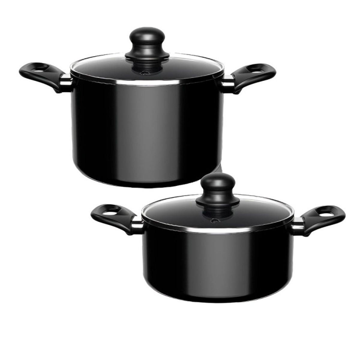 GENERICO - Batería de Cocina 15 Piezas Omni Black Aluminio Antiadherente