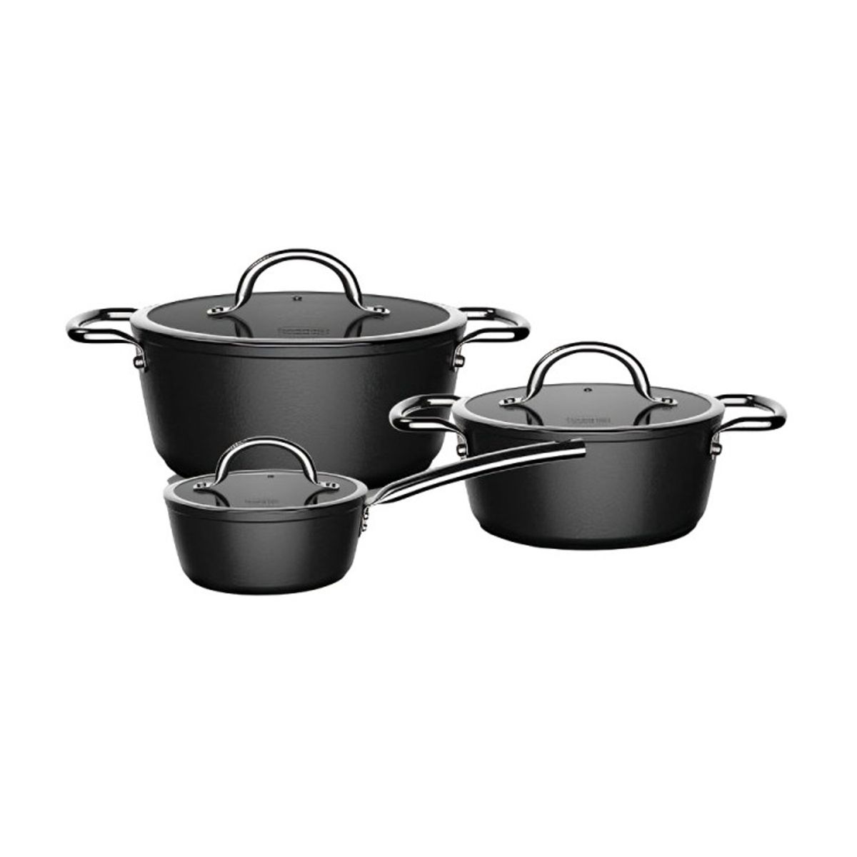 BLACK - Batería de cocina 6 Piezas Aluminio Forjado Black