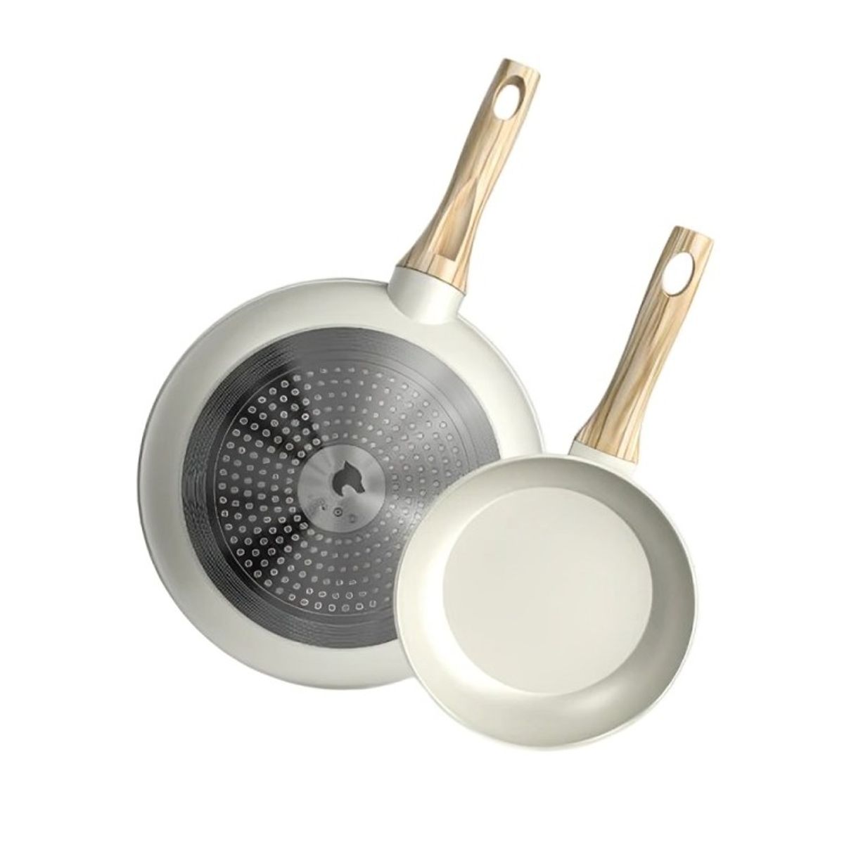 GENERICO - Bateria Cocina 14 Pzs  Aluminio Forjado Antiadherente Flow Beige