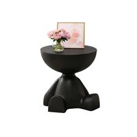 EL GUARDIÁN SENTADO MESA DE ARRIMO ESCULTURAL NEGRO