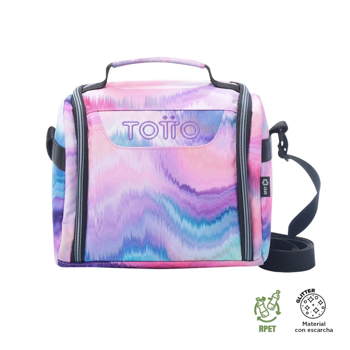 TOTTO - Lonchera Escolar Rosada Glitter Niñosas Totto