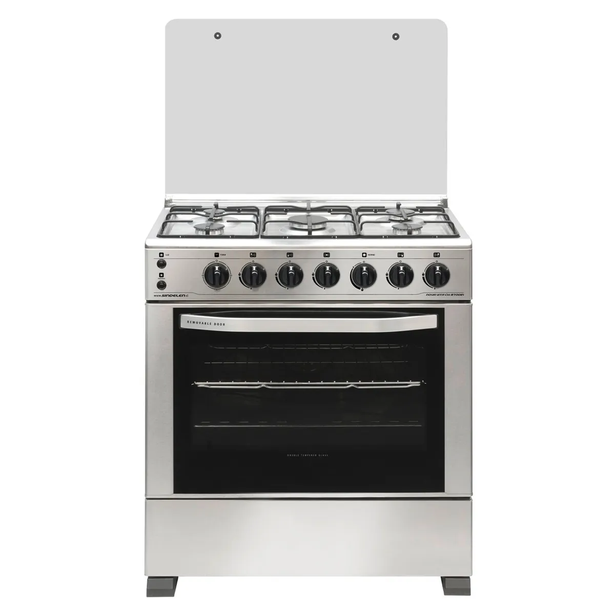 SINDELEN - Cocina 5 Quemadores Horno de 93 Lt Gas Licuado Ch-8700In Sindelen
