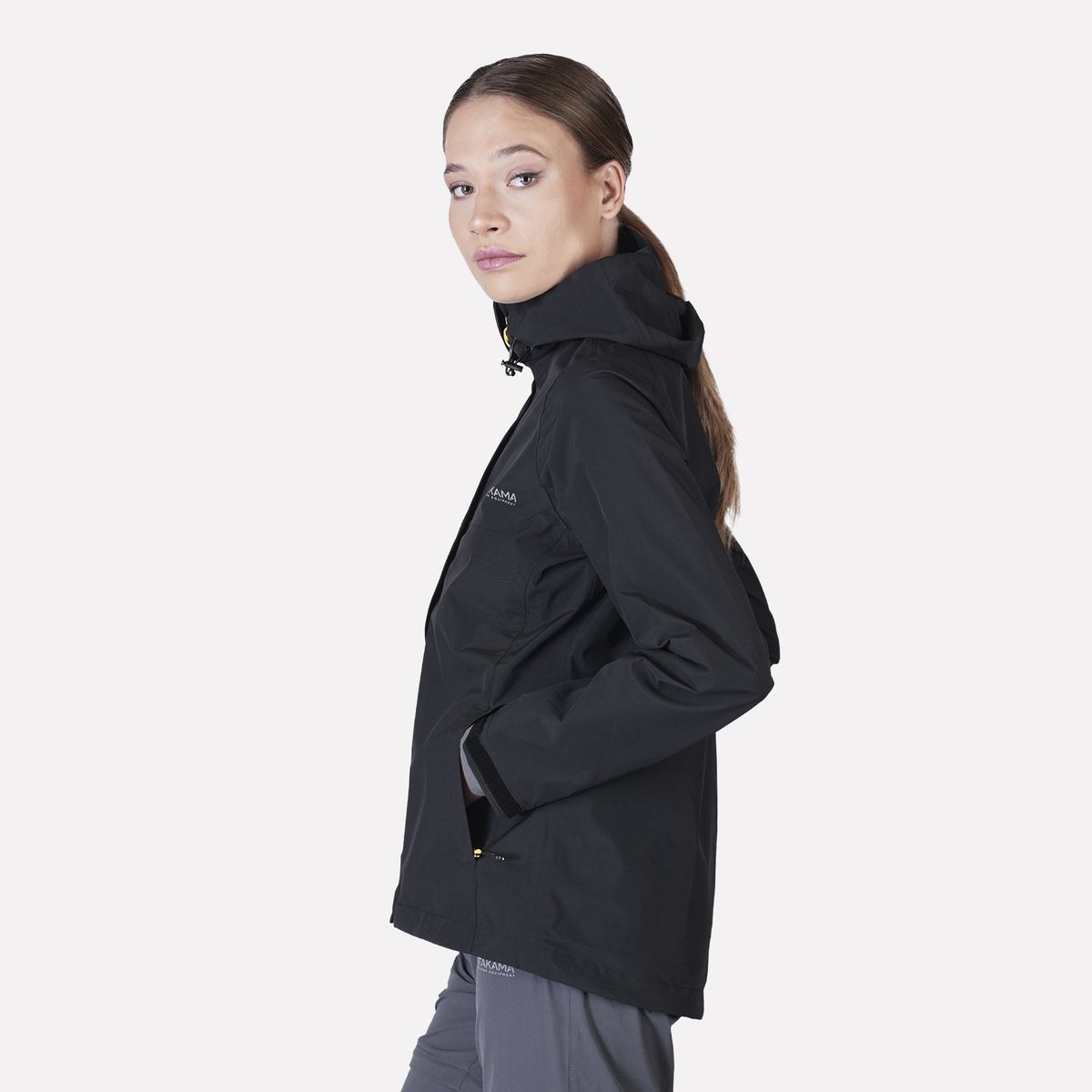 ATAKAMA OUTDOOR - Chaqueta Impermeable Mujer Frontera Thinline Negra Atakama Outdoor