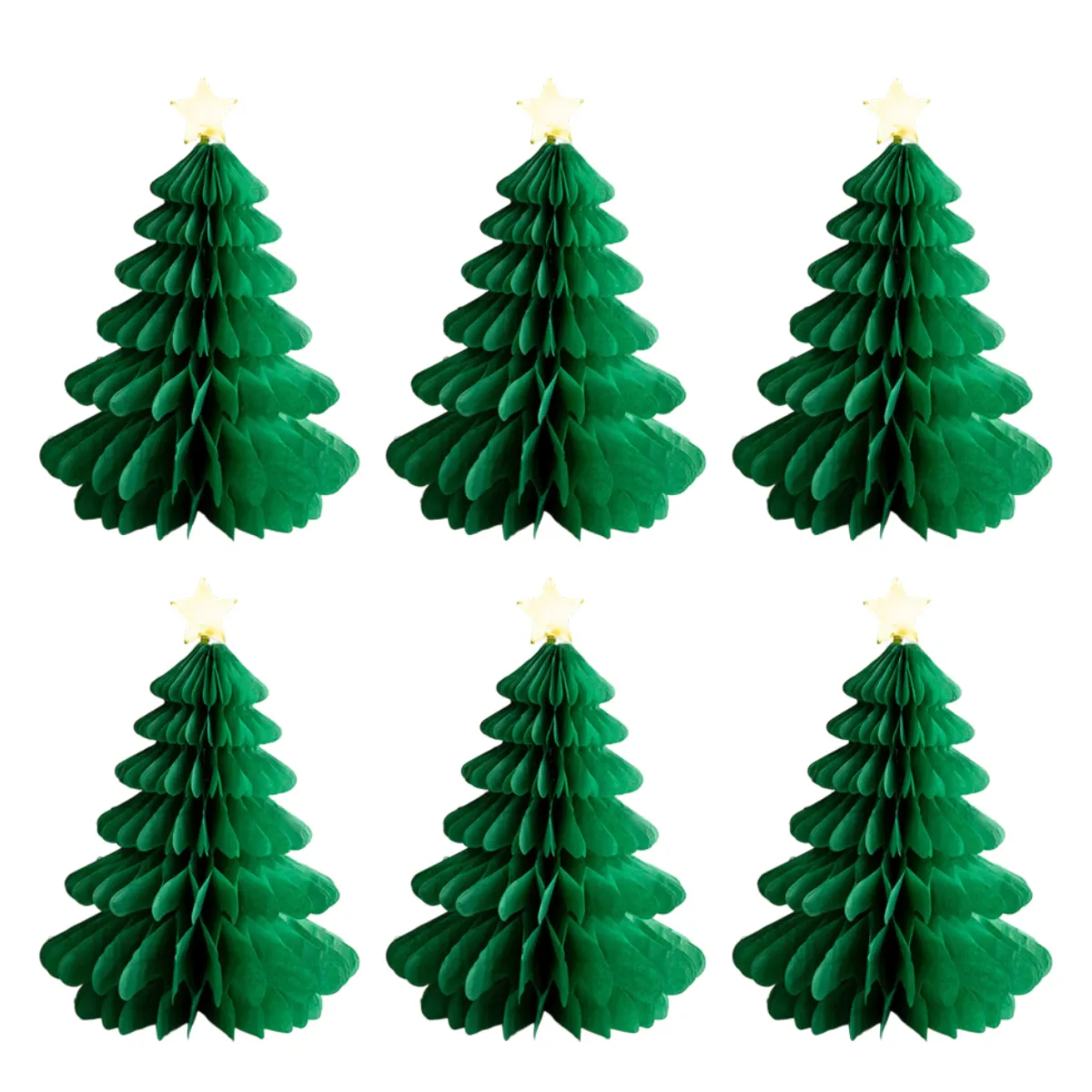 KINDA NICE - Pack X6 Guirnalda De Papel Árbol De Navidad 32x24cm