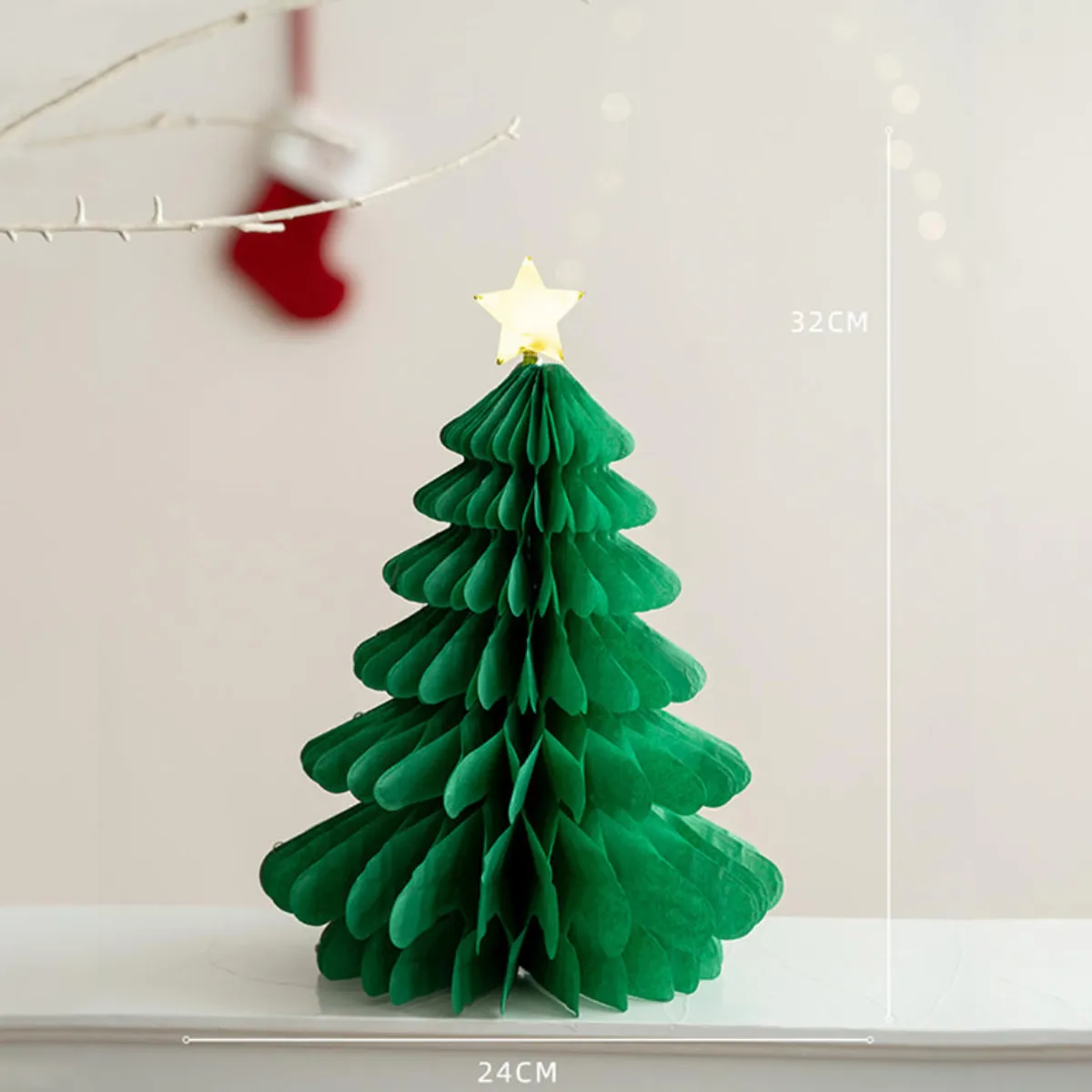 KINDA NICE - Pack X6 Guirnalda De Papel Árbol De Navidad 32x24cm