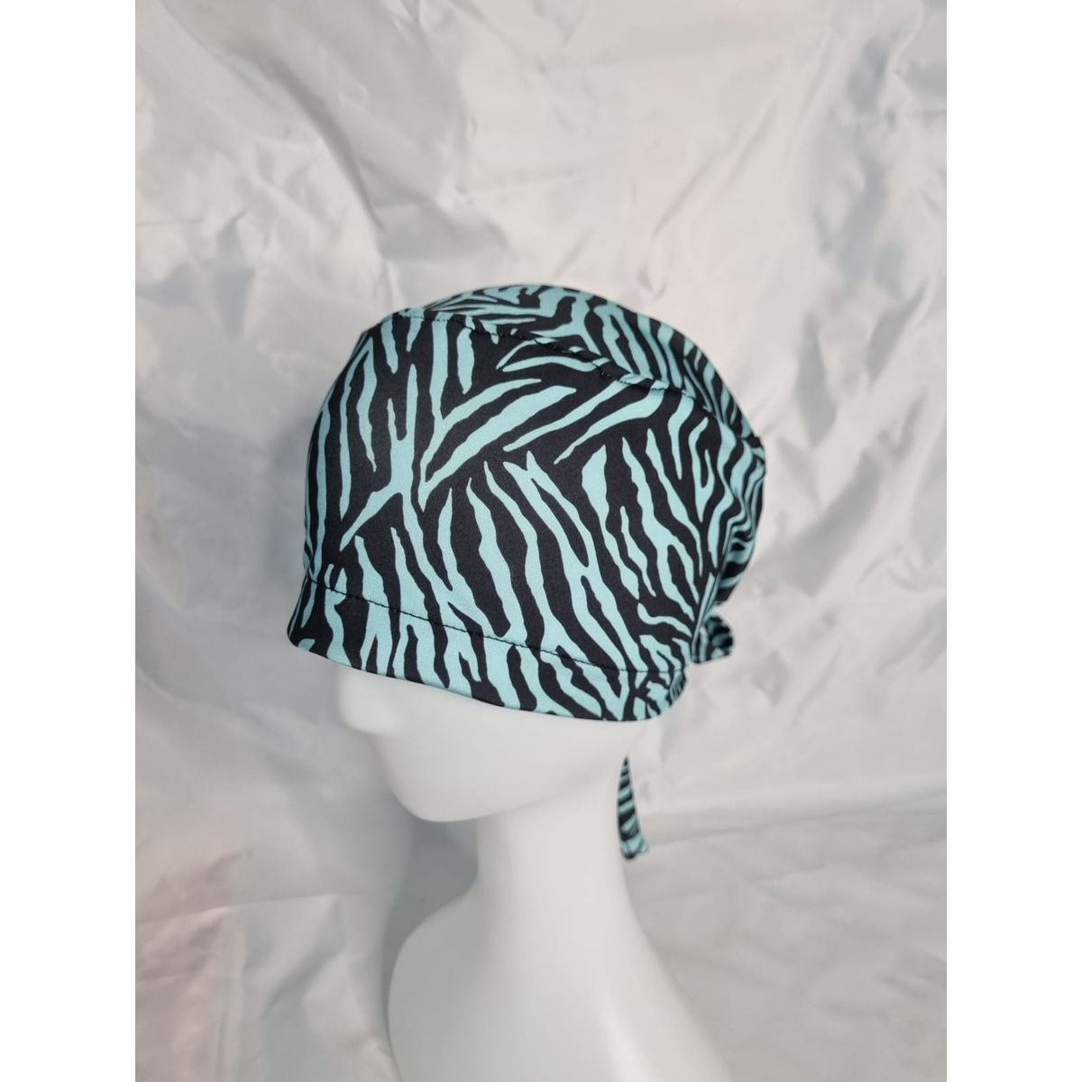 EL ESPACIO DE TOMMY - Gorro Clínico Lycra Cebra negro verde agua