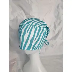 EL ESPACIO DE TOMMY - Gorro Clínico Lycra Cebra blanco verde agua