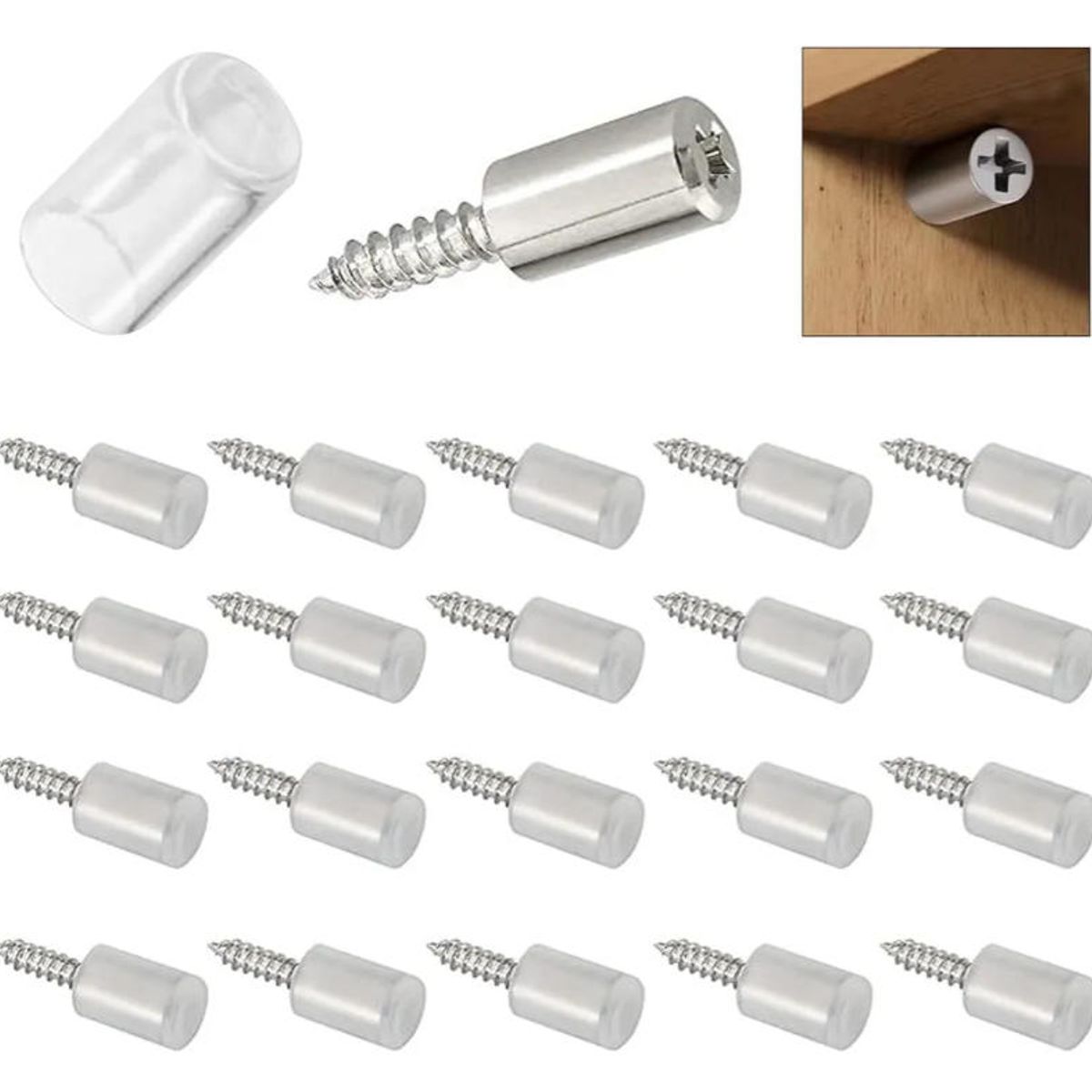 KINDA NICE - 200 Pcs Soporte Repisa De Mueble Y Vidrio Con Manga De Goma