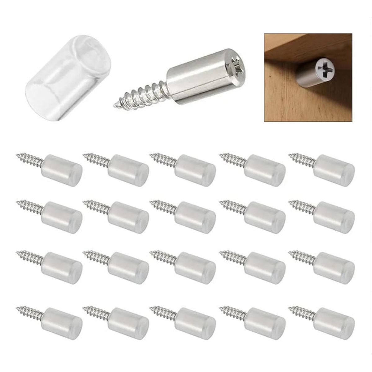 KINDA NICE - 200 Pcs Soporte Repisa De Mueble Y Vidrio Con Manga De Goma