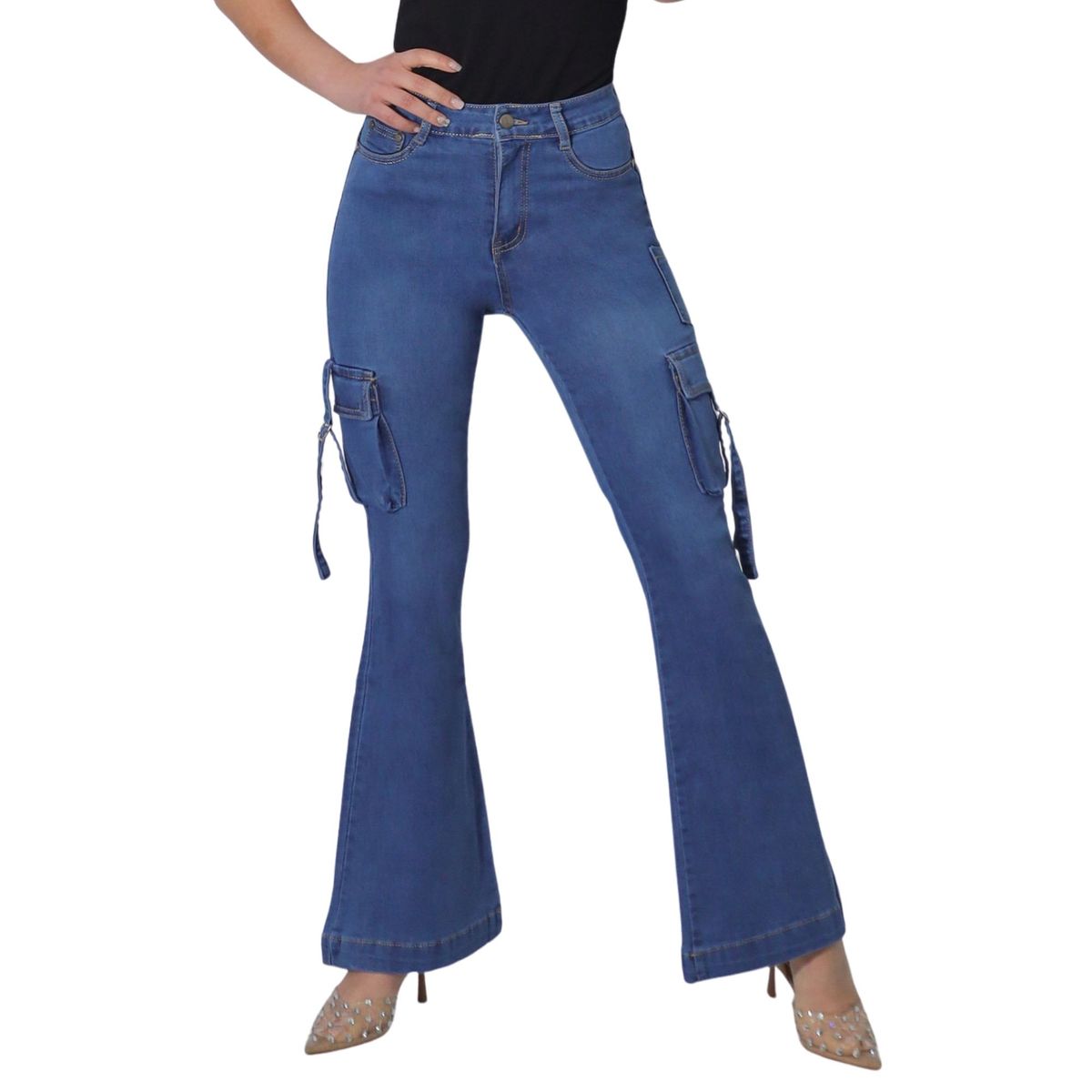 GENERAL - Jeans Mujer Cargo Flare J9048