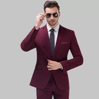 Traje de Hombre Color Burdeos Elegante Slim Fit