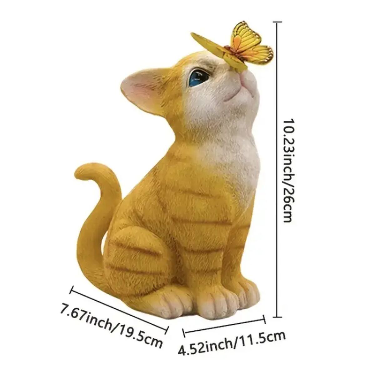 GENERICO - Estatua Gato Naranjo Sentado