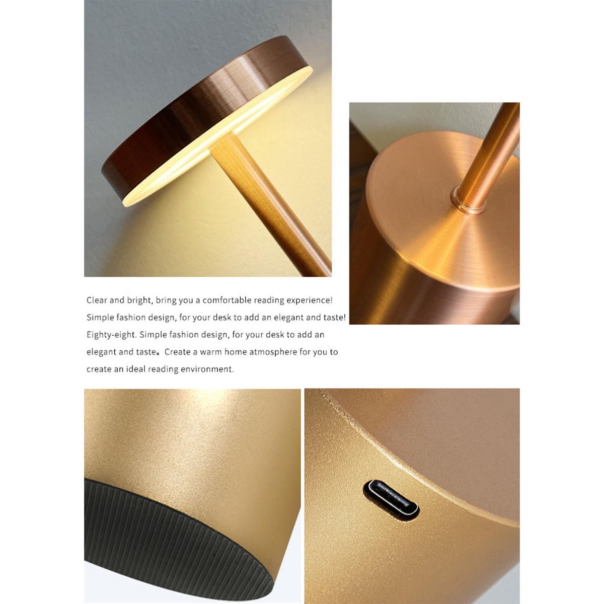 KINDA NICE - 2pc Lámpara De Mesa Recargable Lámpara Inalámbrica Lampara