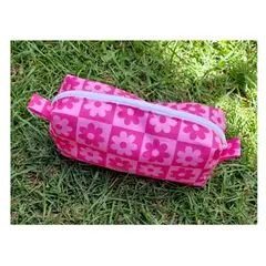 EL ESPACIO DE TOMMY - Neceser estuche pequeño flores fucsia rosa