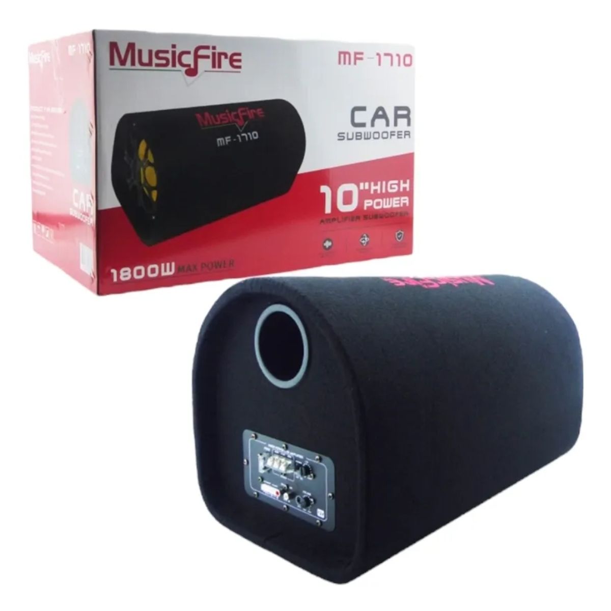 GENERICO - Bazooka de 10 pulgadas, 12(volt), 1800Watt, Musicfire.