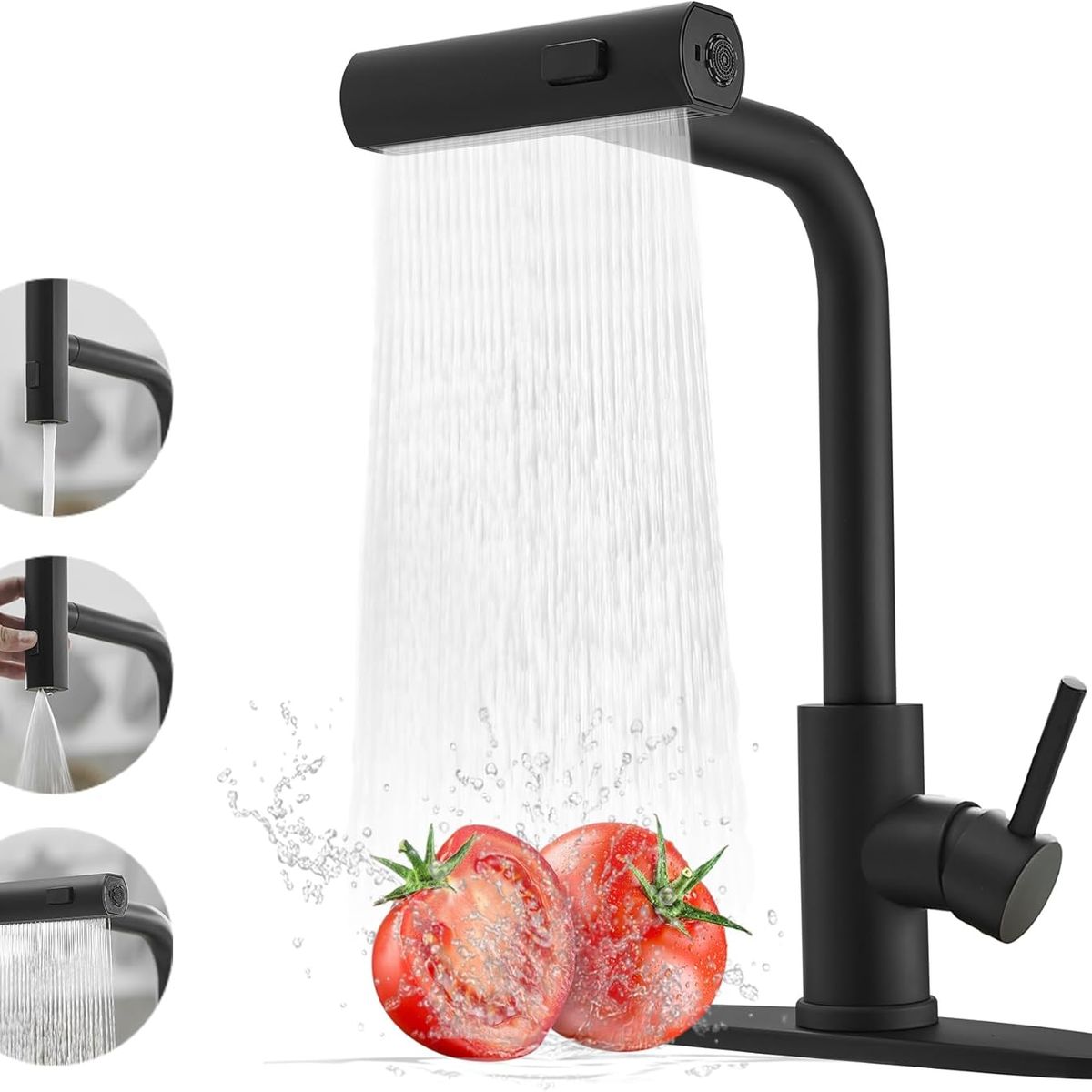 BLUEDREAMER - Grifo para fregadero de cocina con rociador extraíble