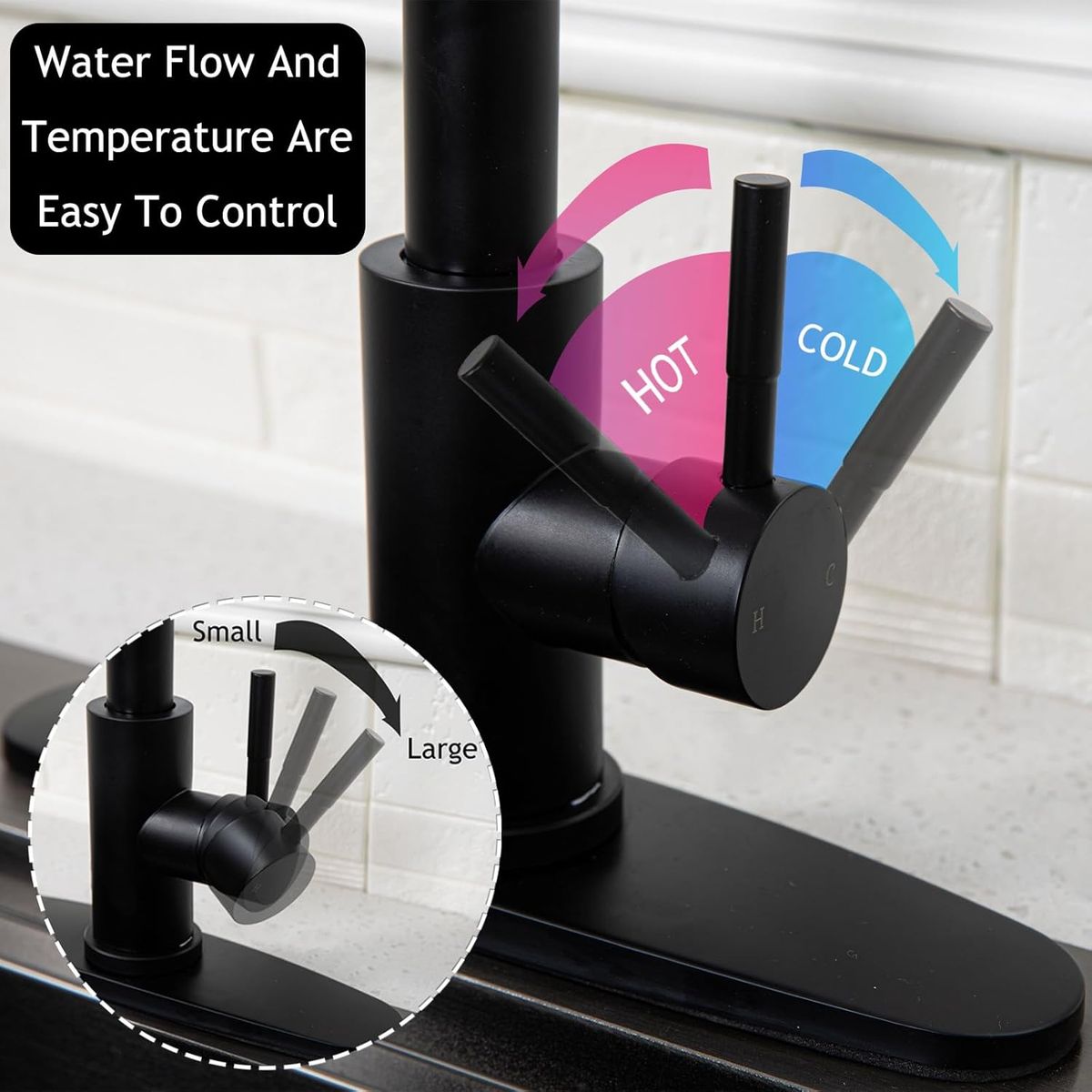 BLUEDREAMER - Grifo para fregadero de cocina con rociador extraíble