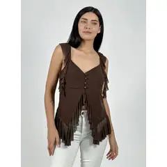 ENIGMATICA BOUTIQUE - Polera Boho Abotonada con Vuelos