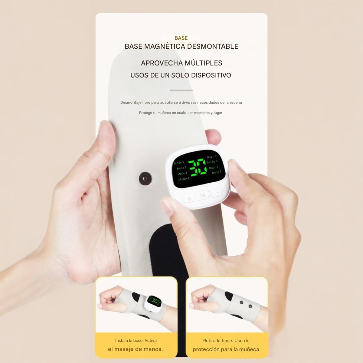 GENERICO - Estimulador Tens Masajeador Manos Muscular Portatil Electrico Tunel Carpiano Alivio