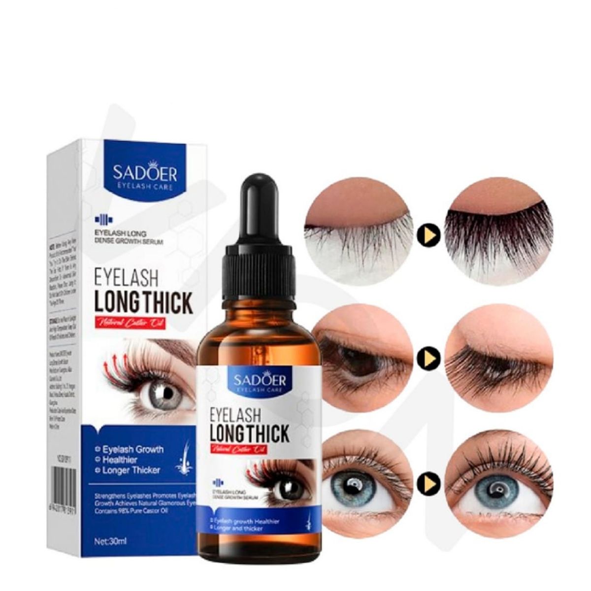 GENERICO - Fortalecedor y Crecimiento de Pestañas y Cejas Aceite De Ricino