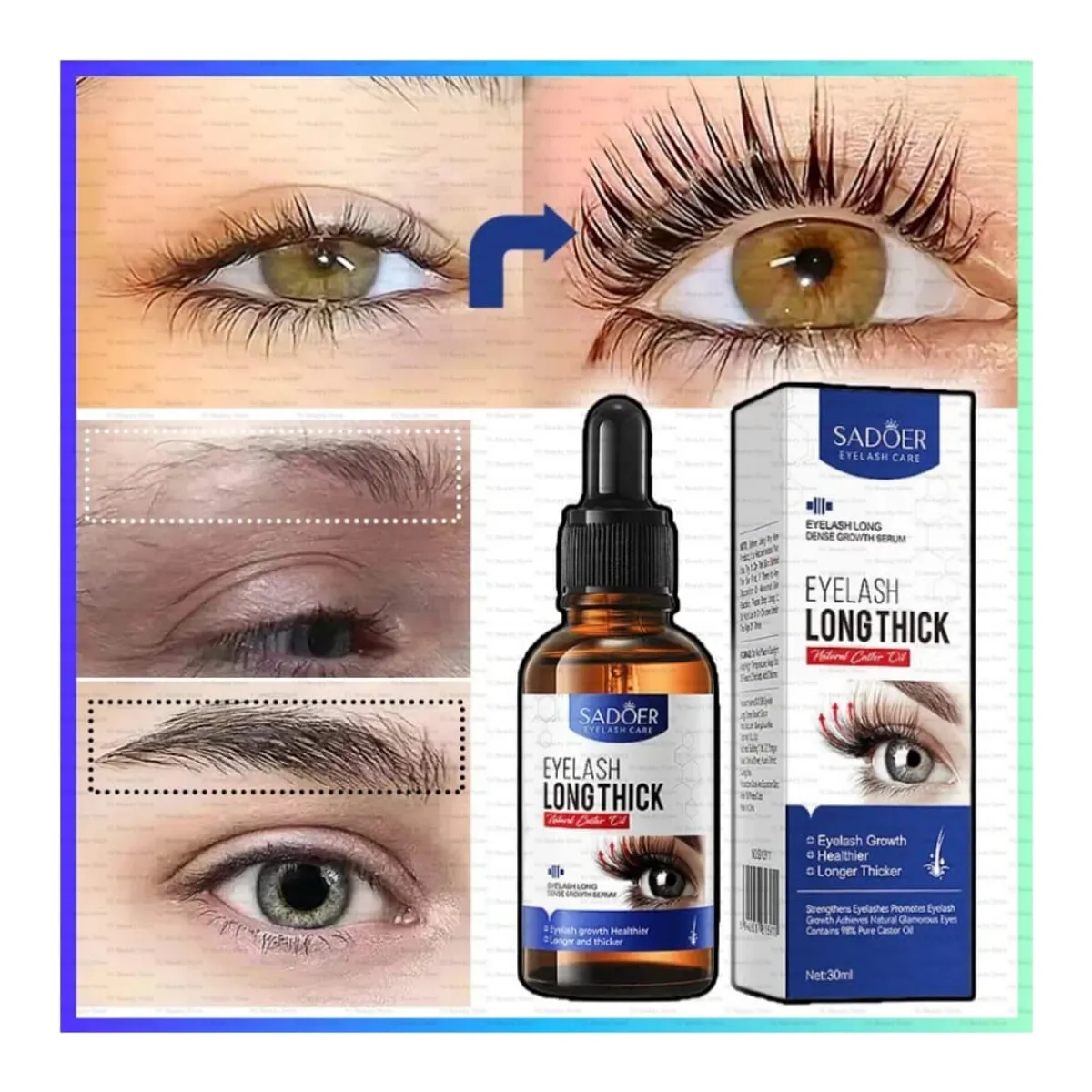 GENERICO - Fortalecedor y Crecimiento de Pestañas y Cejas Aceite De Ricino